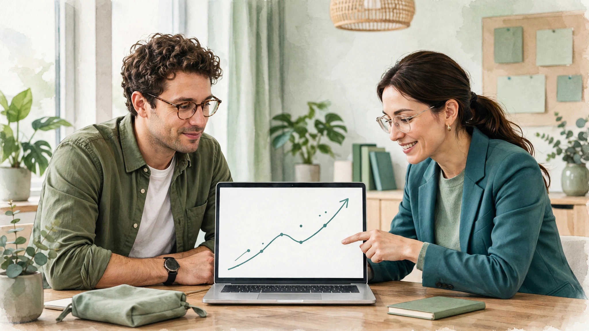 How Much Does SEO Cost for a Small Business in 2026? | Syntrivo Innovations Small business owner reviewing search traffic growth with a consultant