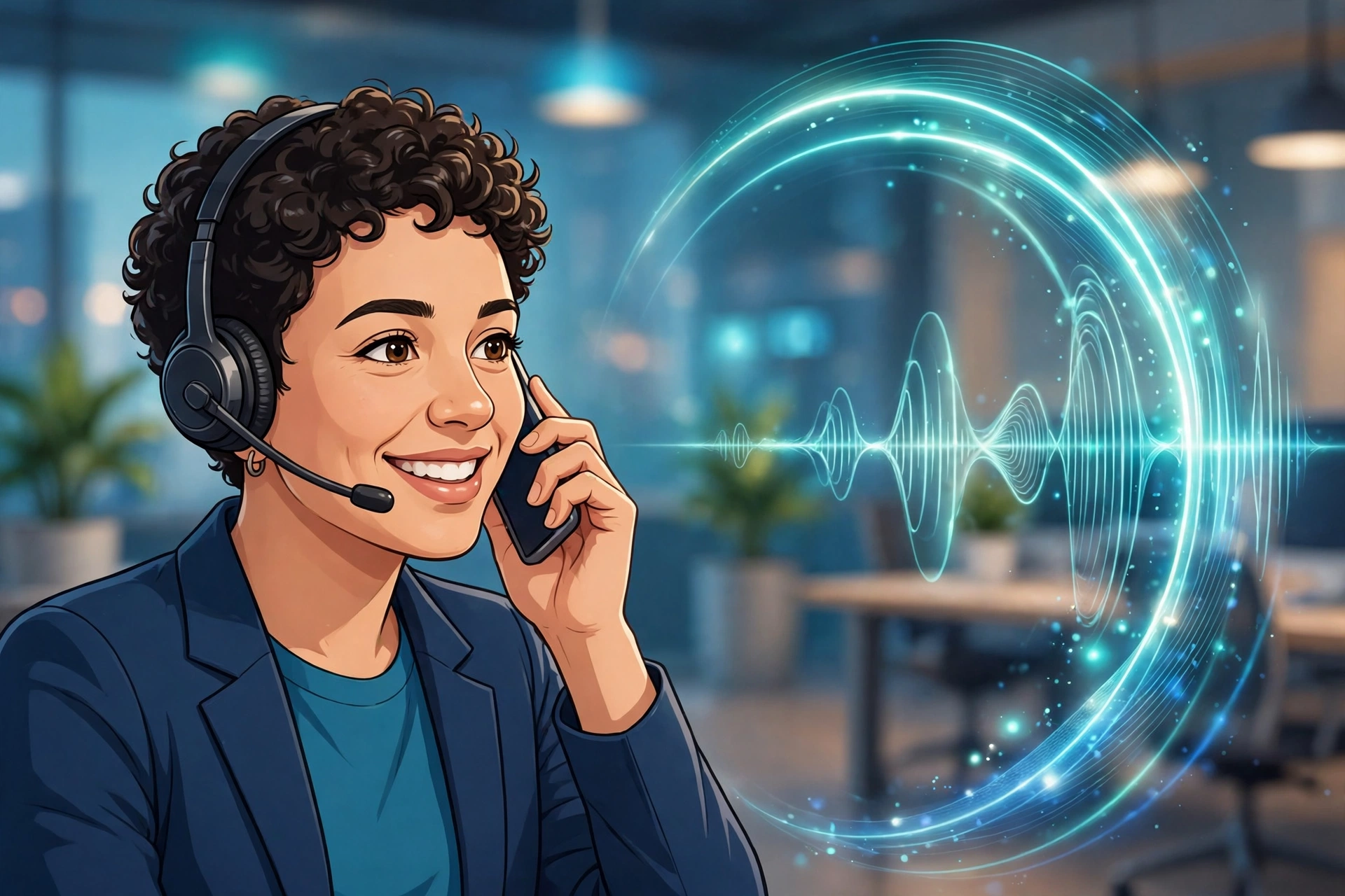 How Much Does an AI Voice Bot Cost? Pricing, Cost Per Call and ROI for Call Centers | Syntrivo Innovations Call center agent using AI voice bot technology