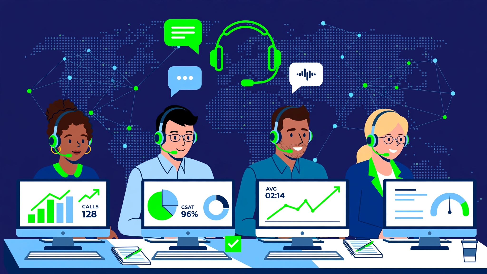 BPO services team handling calls and customer support